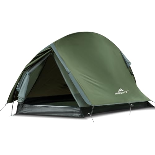 Forceatt Zelt,1/2 Personen Camping Zelt, Ultraleicht Kleines Packmaß Zelt 1 Person,Wasserdich,Schnellaufbau,Doppelschicht Kuppelzelte，für Camping, Motorcycle Trips, Trekking, Hiking Trips, Festival​