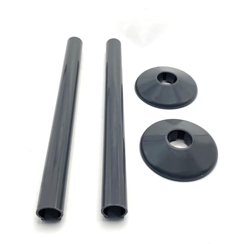 SnapFit Heizkörperrohrabdeckungen, 2 Stück, 200 mm lang, 15 mm Rohr, Zentralheizung, Clip-On-Abdeckungen (Anthrazit)