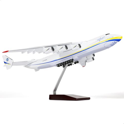 QIYUMOKE 1:200 Antonov An-225 Mriya Flugzeugmodell 17 Zoll Ukraine Bemaltes Mriya Transporter-Ausstellungsmodellflugzeug zur Sammlung