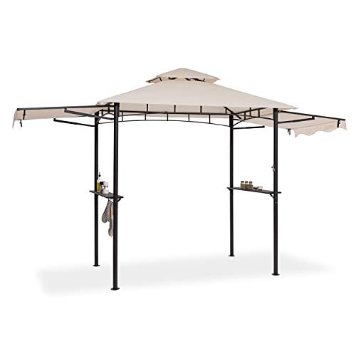 blumfeldt Steakhouse Wings - Pavillon Grilldach Grillpavillon, Größe: 235 x 242 x 145 cm (BxHxT), Regen-/Sonnenschutzdach: Polyester 160g wasserabweisend/flammhemmend, beige