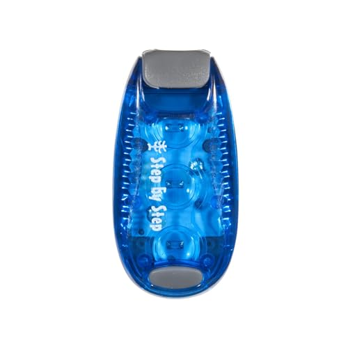 Step by Step LED-Sicherheitsklemmleuchte, blau, reflektierend, wasserdicht, 3-Leucht-Modi, Befestigung per Clip, 3 Einstellungen vorhanden für bessere Sichtbarkeit in der Dunkelheit