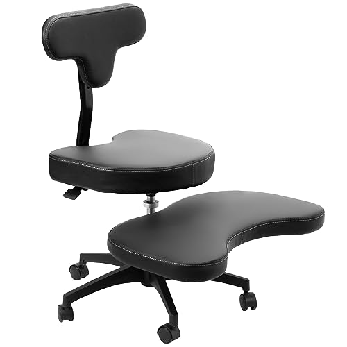 VIVO Ergonomischer Stuhl mit Kreuzbeinen, für Zuhause und Büro, vielseitiger Kniestuhl, höhenverstellbar, Yoga-Schreibtischstuhl, schwarz, CHAIR-CL02B-R