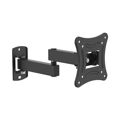 GRIFEMA GB1009-1 Monitor Wandhalterung Fernseher für 10-27”, Monitor Halterung Wand Schwenkbar Neigbar Ausziehbar, bis zu 15kg, VESA 100x100mm und 75x75mm,Bildschirmhalterung 360°Drehbar