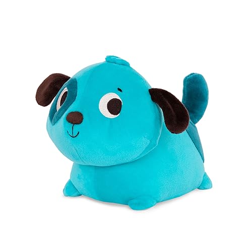 B. toys Krabbelspielzeug Baby, Krabbelhilfe Kuscheltier Hund mit Geräuschen, Krabbel mit mir – Bellendes Plüschtier Spielzeug für Kinder ab 6 Monaten, Blau