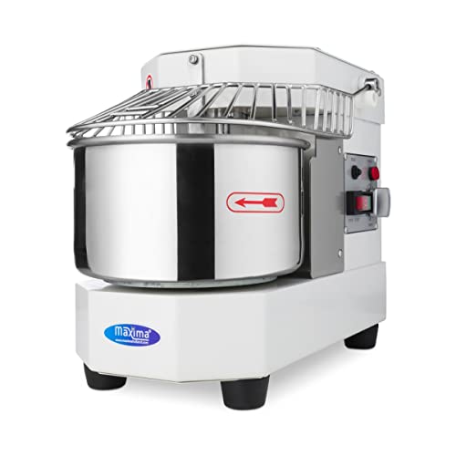 Maxima Spiralkneter 8 l 4,5 kg Teig weiß – Teigkneter – professionell – Spiralkneter mit Sicherheitskäfig – 8 Liter – 4,5 kg
