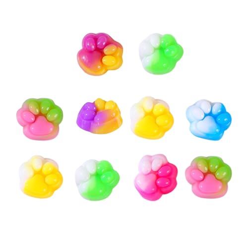 10 Stück Taba Squishy Cat, Squishy Toy Squishy Cat Paw, Fufu Squishy für Stressabbau, Squeeze Toy Squishy Pfote, Süße WeichKatzenpfoten, Squeeze Spielzeug, Katzenpfoten Squishy für Kinder Erwachsene