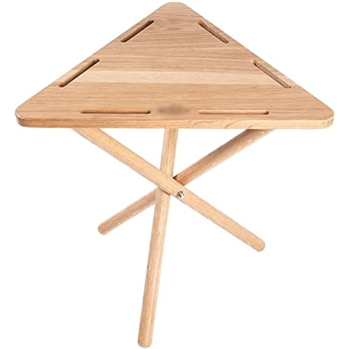 OLOTU Breit Dreieckiger Klapptisch aus Eiche, tragbarer einfacher Picknicktisch für Grillen/Kochen/Strand/Reisen, Campingtisch für den Außenbereich, 50 x 48 cm Dauerhaft