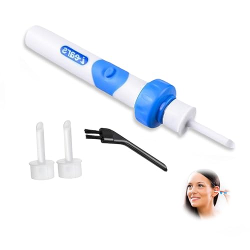 Oroclear Ohrenschmalz-Sauger, Podomax Oroclear Ohrenschmalz-Reiniger, Entferner Sauger, Sicheres Und Weiches Ear Cleaner, Mit 2 Waschbaren Ersatzköpfen Und Batterie