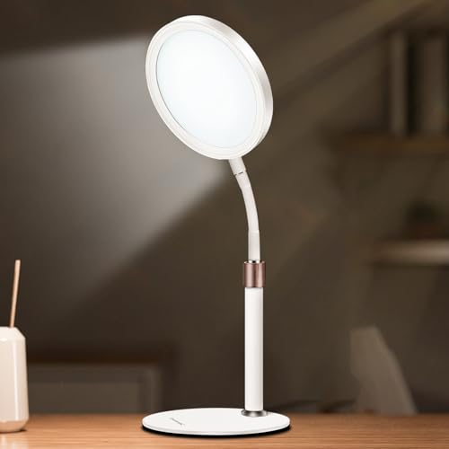 Trayvespace SAD Lampe, SAD Lichttherapie-Lampe, UV-freie 10000 Lux Sonnenlampe, Therapie mit 3 Lichtfarben und 9 einstellbaren Helligkeiten und 3 Timer für Lift-Stimmung