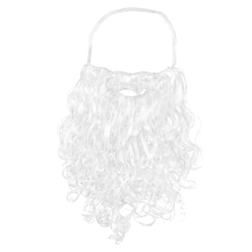 ROSAUI Weihnachtsmann Bart Vollbart Weiß Erwachsene Weihnachtsmann Kostüm Accessoires Nikolaus Bart Karneval Halloween