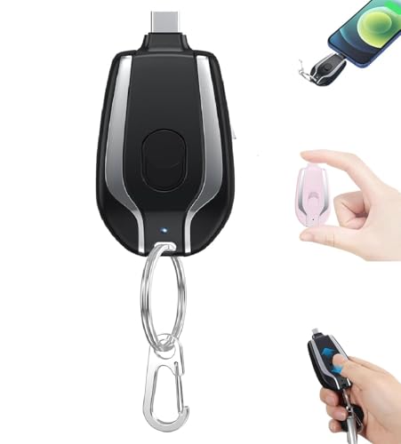 Schlüsselanhänger Powerbank, Mini-Power-Notfall-Pod, 1500 mAh Schlüsselanhänger, Powerbank, tragbares Schlüsselanhänger-Akku-Ladegerät für Typ-C, ultrakompaktes Schnellladegerät, Schlüsselanhänger,