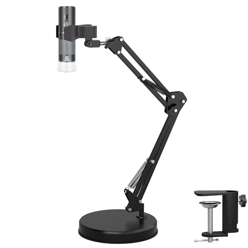 Ninyoon 4K WiFi Mikroskop mit Max 55cm Höhe Stand & Tischklemme, 50-1000X USB Digital Mikroskop 3840x 2160P Kamera, Arbeit für iPhone Android Windows Mac Linux Chrome