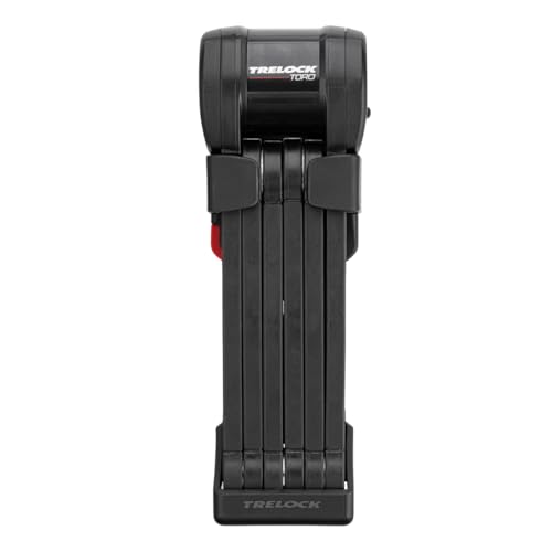 TRELOCK FS 580/90 TORO Faltschloss – Länge 90 cm – Sicherheitsstufe 15 – inkl. X-Press Halter – Fach für Tracking Tag, Schwarz