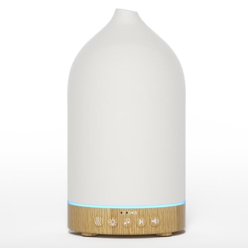 SALKING Keramik Aroma Diffuser, Weißes Rauschen Diffuser für Ätherische Öle, Ultraschall Aromatherapie Duftöl Diffuser, Automatisch Power-Off Duftlampe für Zuhause Büro Yoga 200ml