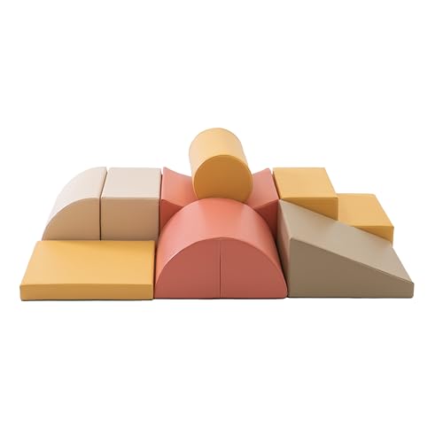 IGLU SOFT PLAY XL Softbausteine Riesenbausteine Schaumstoffbausteine Großbausteine 8 Stück Ab 12 Monaten (Pastel Autumn)
