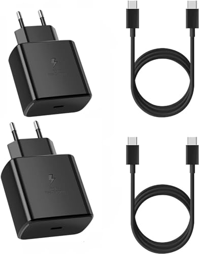 45W USB-C Schnellladegerät 2PACK Android Netzteil Type C für Samsung Galaxy S24 S23 S22 S21 Ultra/Note/A73/A54/A53/Tablet/IPHONE15/IPAD/PPS PDO Super Fast GaN Charger mit 1,5m Schnellladekabel Adapter