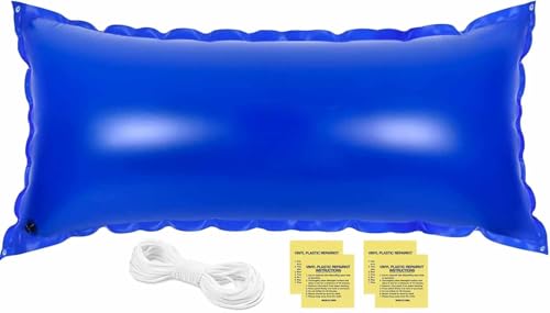 XCMVCN Poolkissen Winter 200X400CM XXL Extra Groß Luftkissen, mit Sicherheitsventil Luftkissen Pool Winterkissen, für Winterfeste Pool Abdeckung Schutz, 1X Rollen Seil & 4X Reparaturset, (Blau)