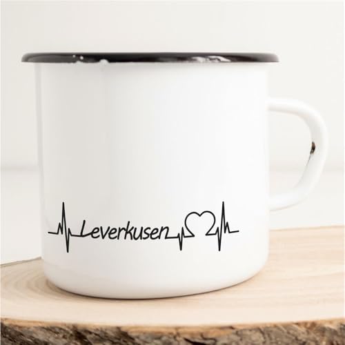 Huuraa Emaille Tasse Leverkusen Geschenk Kaffeebecher Vintage 300ml Leverkusen Geschenkidee