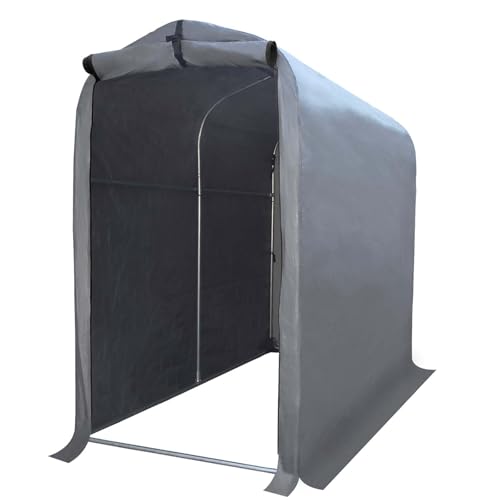 Kapler Fahrradgarage 180x94x175cm - Robustes Zeltgarage aus PE-Gewebe und Verzinktem Stahlrohr, Grau, Inkl. Bodenspieße, für 2 Fahrräder