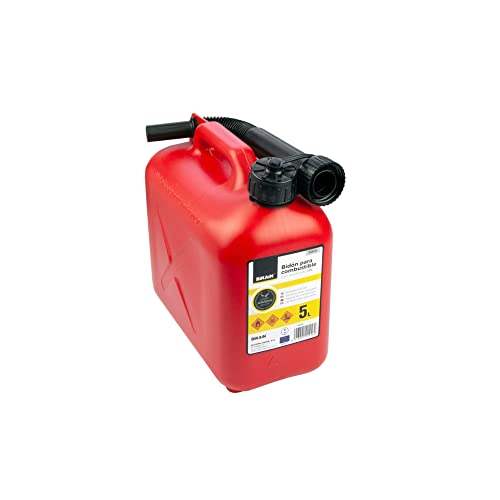 Benzinkanister - Modell B5ECO - Hergestellt aus Polyethylen - Für 5 Liter Inhalt - Beständig gegen Kraftsoffzusätze - Mit Auslaufrohr - UN-Zertifiziert - Bikain