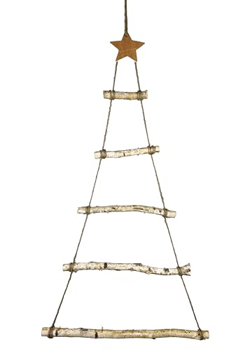 Namzinc Holzleiter Weihnachtsbaum Wand Deko Tannenbaum Leiter zum Aufhängen Weihnachtsdeko 70 x 40 cm