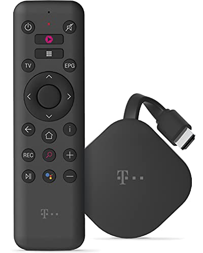 MagentaTV Stick | Fernsehen per WLAN | MagentaTV 75+ HD-Sender | zuhause & mobil, live & zeitversetzt | Streaming-Dienste (Netflix, Disney+, RTL+, DAZN, Sky Ticket, Apple TV+), Android TV, 4K UHD, HDR