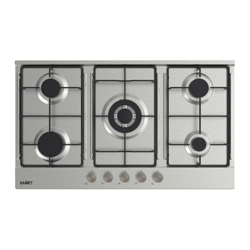 Edelstahl-Gaskochfeld mit 5 Brennern 90 cm - Apollo 2.0