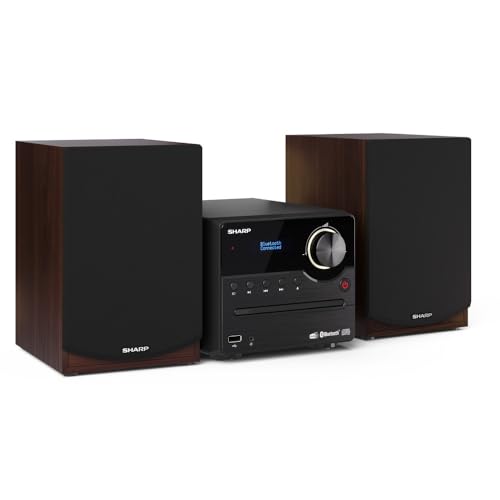 SHARP XLB517DBR Mirco-Soundsystem 45W (Digitalradio mit DAB, DAB+ und UKW/FM-Radio, Bluetooth, USB, CD, MP3), braun