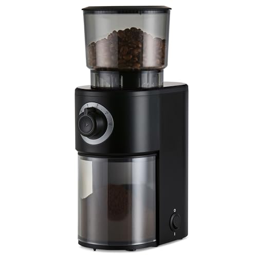 Tchibo elektrische Kaffeemühle, Edelstahlmahlwerk, 26 Mahlgradeinstellungen, Schwarz/Silber