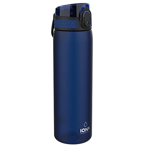 ion8 Trinkflasche, 500 ml, Auslaufsicher, Einhandöffnung, Sichere Verriegelung, Spülmaschinenfest, BPA-frei, Tragegriff, Klappdeckel, Leicht zu Reinigen, Klimaneutral, Orange