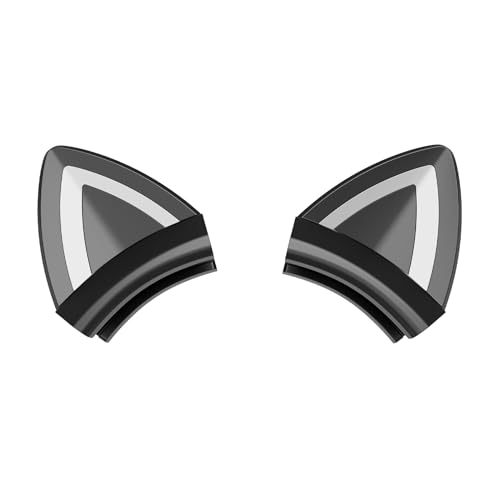 ONITOON Schwarze Katzenohren für Kopfhörer, Silikon, niedliche Kätzchen-Ohren-Aufsatz, schönes abnehmbares Zubehör, passend für Gaming-Headset, leicht und langlebig