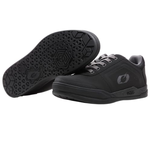 O'NEAL | Mountainbike-Schuhe | MTB Downhill Freeride | Vegan | SPD-Pedalplatten-kompatibel, Oberseite: haltbares und leichtes PU, atmungsaktiv | Pinned SPD V.22 Shoe | Erwachsene | Schwarz Grau | 42