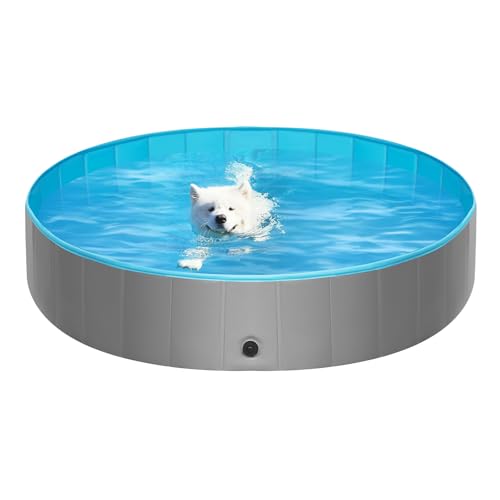 EUGAD Hundepool, Faltbare Hundepool für mittelgroße Hunde 120x30cm Hunde Pool, Anti-Rutsch Hundeplanschbecken, PVC Hunde Planschbecken Schwimmbecken für Hunde Kinderpool Wasserspielzeug Outdoor