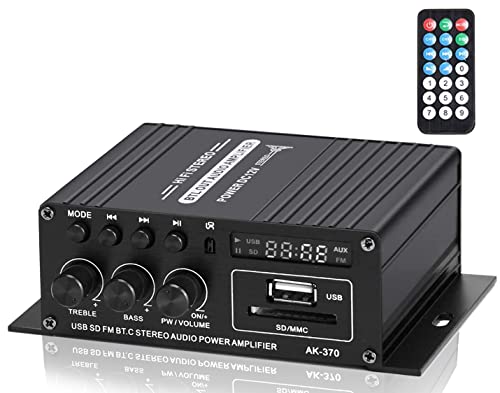 XRLUC Bluetooth Mini Verstärker 12V, 2.0 Kanal Klar und Realität Sound 400 Watt Home Audio Stereo Hi-Fi Musik für Passiver Lautsprecher PC TV Auto (Kein Netzteil)