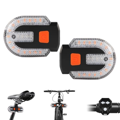 LeuKoles Zwei-Lampen-Split Fahrrad Blinker Rücklicht 5 Modi USB Wiederaufladbare Blinker Fernbedienung IPX4 Wasserdicht für Mountainbikes Rennräder E-Scooter
