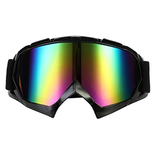 TKOOFN® Schutzbrille für Motorrad, Motocross, mit farbigen Gläsern, Windschutz, Staubschutz
