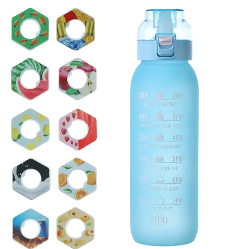 Neu 2024 Luft Pods Original Starter Set - 1000ml Luft-Wasserflasche mit 10 Geschmackskapseln für ein erfrischendes Trinkerlebnis/Blau