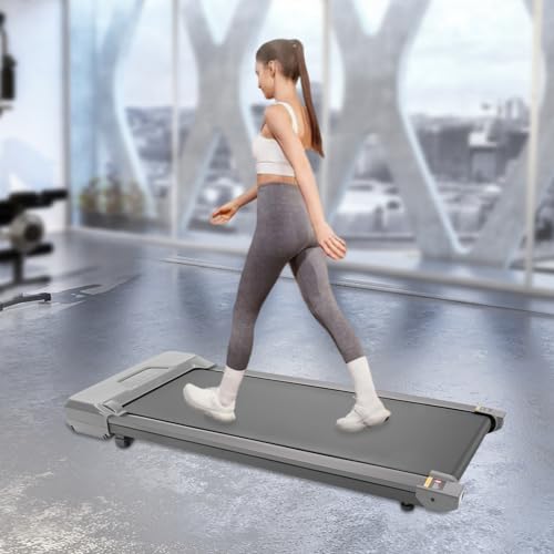 MEELRYD Laufband für Zuhause, Walking Pad Klappbar, Laufband Schreibtisch bis 1-6 KM/h, 0.75PS Walking Machine bis 100KG mit LED-Anzeige, Mini-Laufband fürs Homeoffice