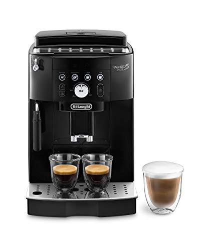 De'Longhi Magnifica S Smart ECAM 230.13.B Kaffeevollautomat mit Milchaufschäumdüse für Cappuccino, Espresso-, Kaffee- und Long Coffee Direktwahltasten und Drehregler, 2-Tassen-Funktion, Schwarz
