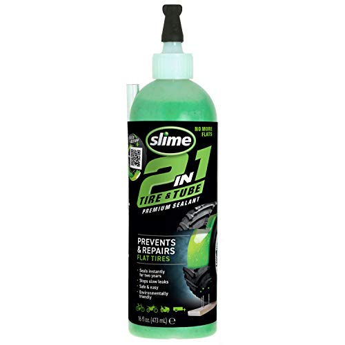 Slime 10193-51 2-in-1-Dichtmittel für Reifen- und Schlauchpannen, Premium, Prävention und Reparatur, geeignet für alle „Off-Highway“-Reifen und -Schläuche, ungiftig, umweltfreundlich, 473ml (16oz)
