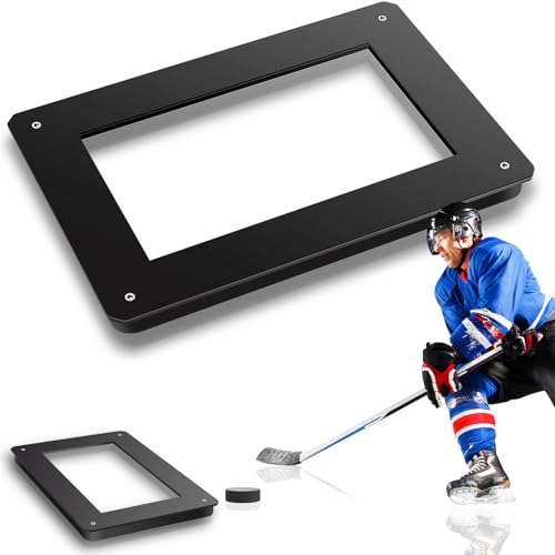 Deekin Hockey-Passer-Trainingshilfe, Hockey-Passer-Rebounder, robuster Passing-Trainer mit Gummi-Rebounder zur Verbesserung der Puckkontrolle, Passen, Schießen, Ein-Timer, funktioniert auf und