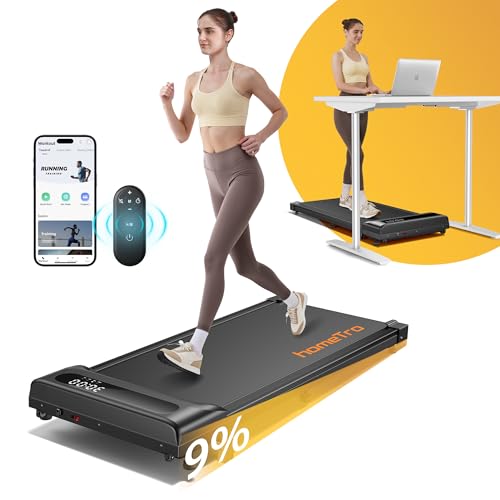 Walking Pad für Zuhause mit Neigung, kompaktes Laufband für Büro, 1-8km/h, LED-Display, App-Steuerung, doppelter Stoßdämpfung, bis 120kg, tragbar und montagefrei,ideales Laufband für Zuhause und Büro