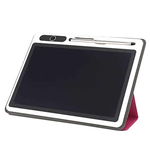 Elektronischer Notizblock LCD, Zeichenblock Geschäftsbedarf Digitaler Notizblock Elektronisches Tablet Notebook USB Handmalwerkzeug 9 Zoll (Schwarz (mit Kunstledertasche)) (Rot (mit Lederetui))