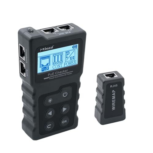 Mcbazel Netzwerk RJ45 Tester mit LCD Display, Netzwerk Kabeltester mit POE-Funktion