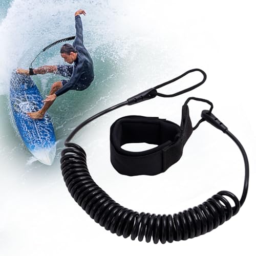 pangutheos 10ft Surfboard Leash, Stand Up Sup Leash, Sup Fußschlaufe TPU Seil, Einziehbar Surfboard Leash für Wassersport, Surfbrett, Vertikales Paddel, Kajak