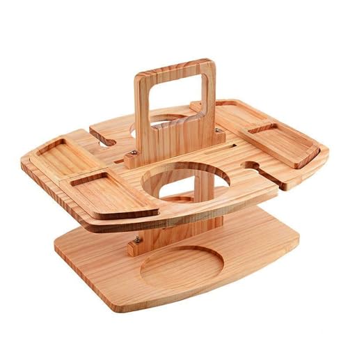 Picknick Weintisch, Tragbarer Outdoor Weintisch, Picknicktisch mit Glashalter, Weintisch Klappbar, Wein Tisch Holz, Strandtisch für Picknick, Camping, Garten Campingtisch, Strand