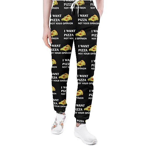 I Want Pizza Not Your Opinion Herren-Jogginghose, Cinch-Hose, Sweatpants für Herren, trendige Lounge-Hose mit Taschen, Siehe Abbildung, XXL