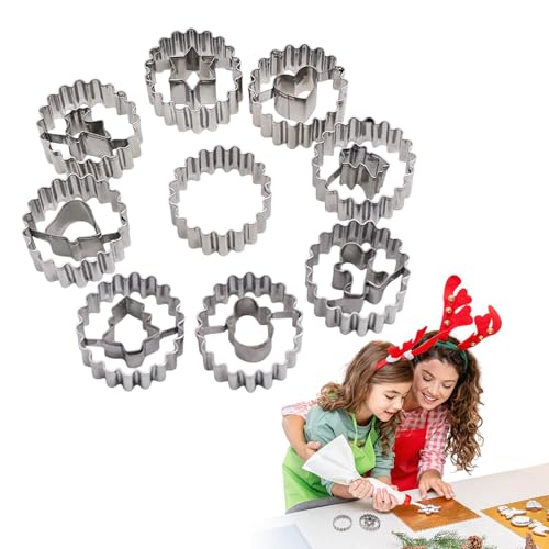9 Stück Plätzchen Ausstecher Mini, Keksausstecher aus Edelstahl, Ausstechformen aus Edelstahl, Plätzchenausstecher Edelstahl Weihnachten, für Plätzchen, Kekse und Fondant Backen