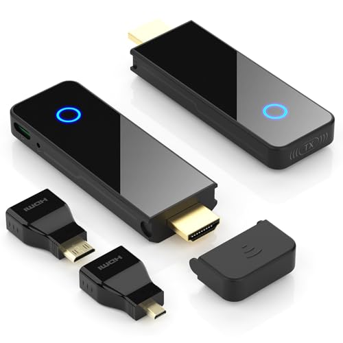 Wireless HDMI Transmitter und Receiver, 1080P HD Wireless HDMI Extender, reibungslose Video-/Audioübertragung, 98FT Reichweite Streaming für Laptop,PC/PS4 auf TV/Projektor/ARC für Laptop