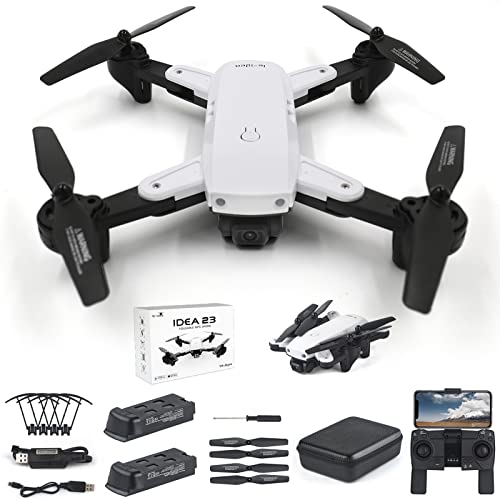 IDEA23 GPS Drohne mit Kamera 4K Professional Drone für Erwachsene, 5GHz WiFi FPV Drohnen mit Einstellbarer 120-Weitwinkelkamera und RC Quadcopter for Anfänger, Auto Return, Folge mir, 2 Batterien